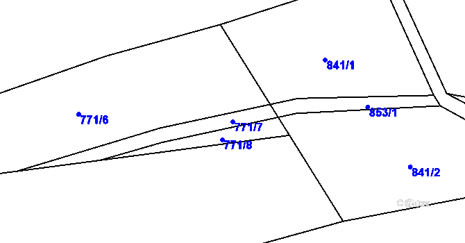 Parcela st. 771/7 v KÚ Bečkov, Katastrální mapa