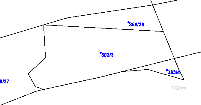 Parcela st. 383/3 v KÚ Bečkov, Katastrální mapa