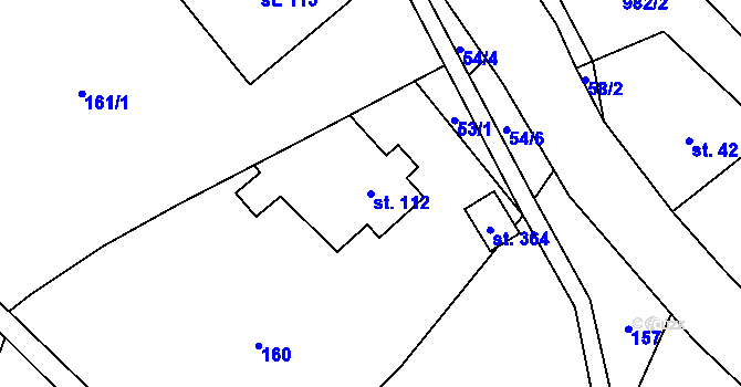 Parcela st. 112 v KÚ Bernartice, Katastrální mapa