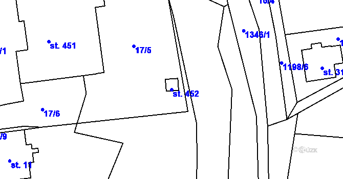 Parcela st. 452 v KÚ Bernartice, Katastrální mapa