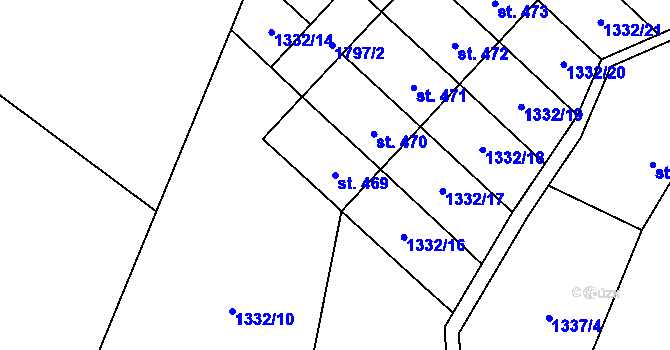 Parcela st. 469 v KÚ Bernartice, Katastrální mapa