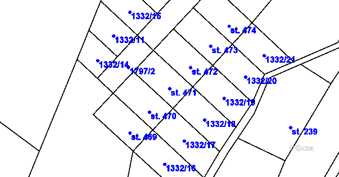 Parcela st. 471 v KÚ Bernartice, Katastrální mapa