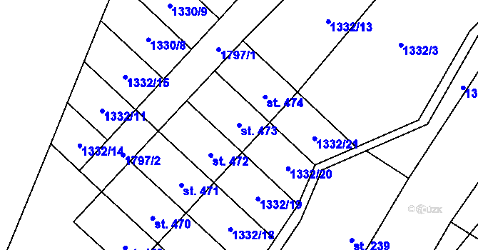 Parcela st. 473 v KÚ Bernartice, Katastrální mapa
