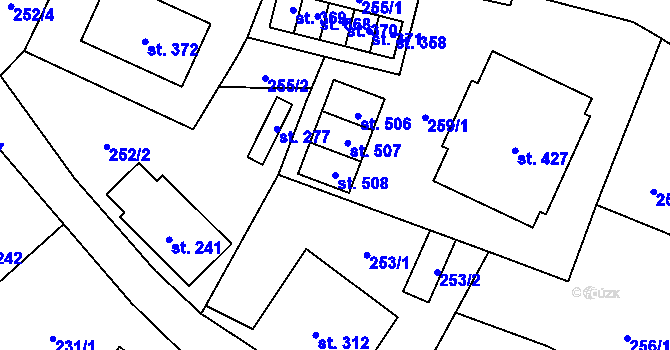 Parcela st. 508 v KÚ Bernartice, Katastrální mapa