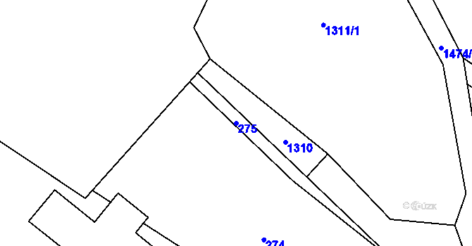 Parcela st. 275 v KÚ Bernartice, Katastrální mapa