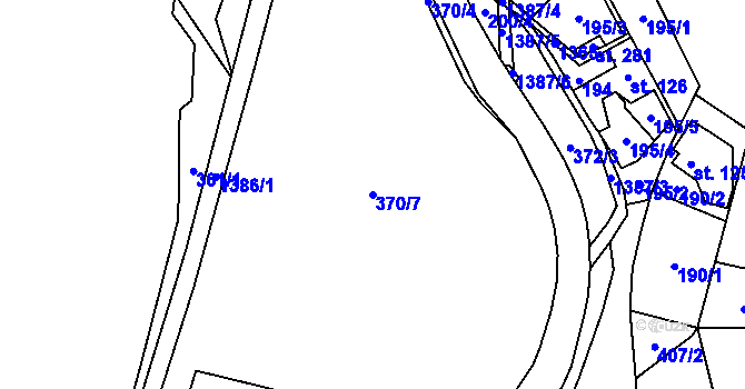 Parcela st. 370/7 v KÚ Bernartice, Katastrální mapa