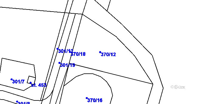 Parcela st. 370/12 v KÚ Bernartice, Katastrální mapa