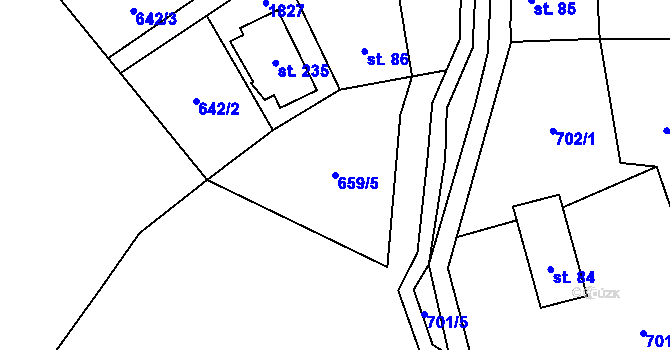 Parcela st. 659/5 v KÚ Bernartice, Katastrální mapa