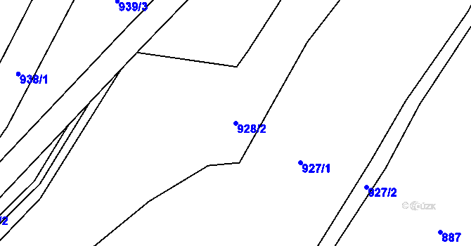 Parcela st. 928/2 v KÚ Bernartice, Katastrální mapa