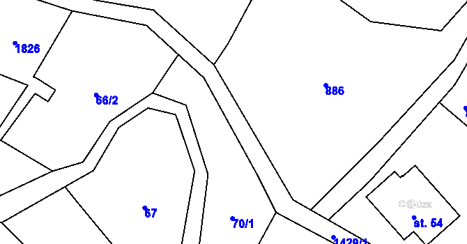 Parcela st. 1429 v KÚ Bernartice, Katastrální mapa