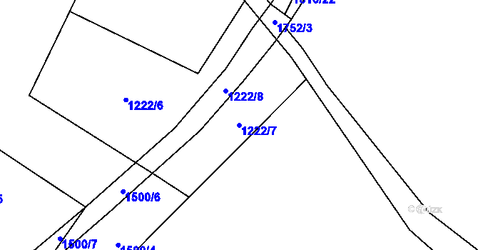 Parcela st. 1222/7 v KÚ Bernartice, Katastrální mapa