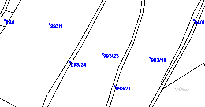 Parcela st. 993/23 v KÚ Bernartice, Katastrální mapa