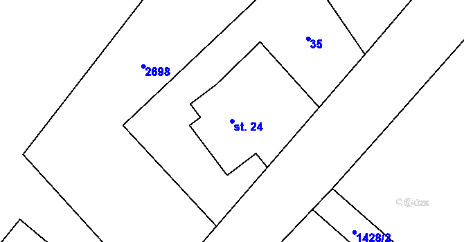 Parcela st. 24 v KÚ Královec, Katastrální mapa