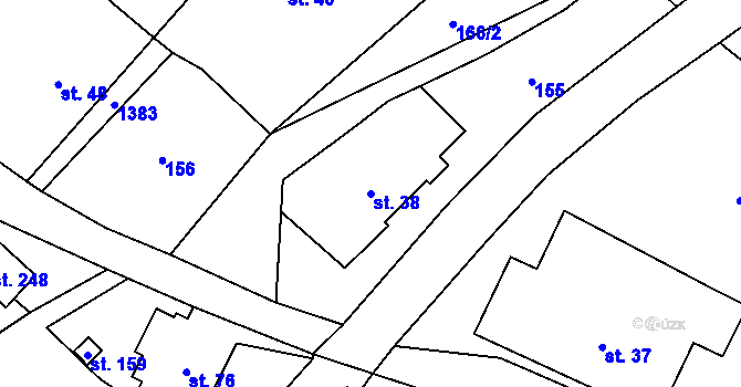 Parcela st. 38 v KÚ Královec, Katastrální mapa