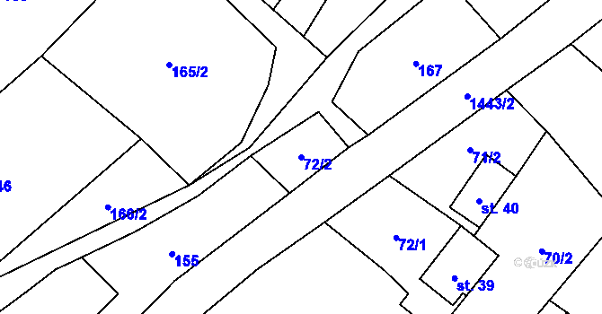 Parcela st. 72/2 v KÚ Královec, Katastrální mapa