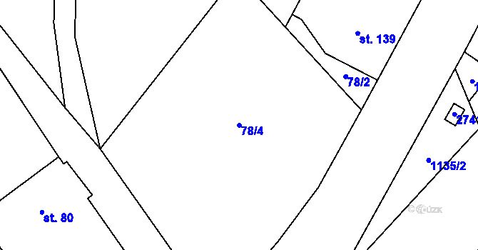Parcela st. 78/4 v KÚ Královec, Katastrální mapa