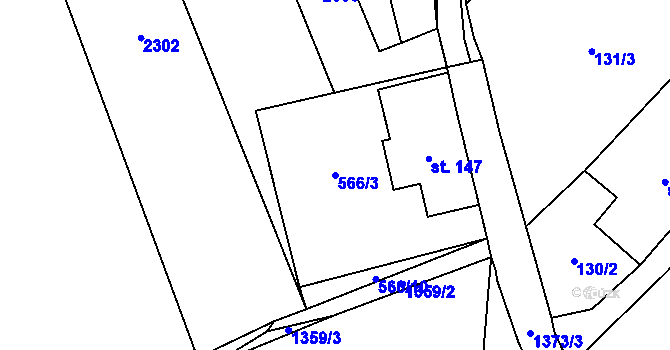 Parcela st. 566/3 v KÚ Královec, Katastrální mapa