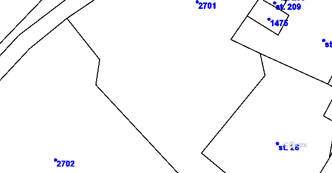 Parcela st. 43/1 v KÚ Královec, Katastrální mapa