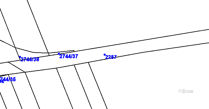 Parcela st. 2287 v KÚ Královec, Katastrální mapa