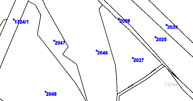 Parcela st. 2046 v KÚ Královec, Katastrální mapa