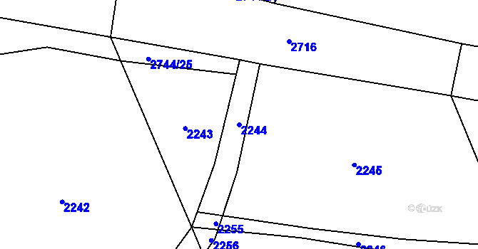 Parcela st. 2244 v KÚ Královec, Katastrální mapa