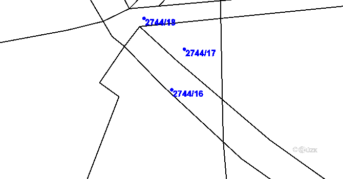 Parcela st. 2744/16 v KÚ Královec, Katastrální mapa