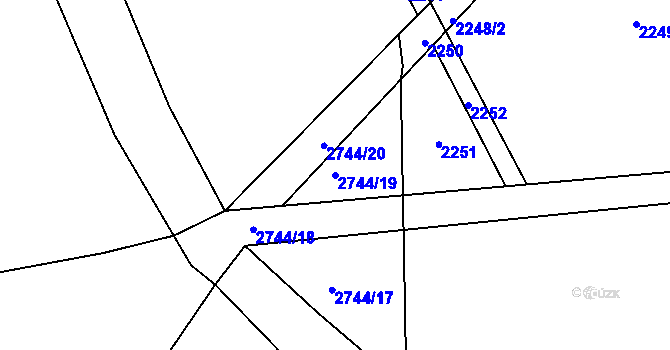 Parcela st. 2744/19 v KÚ Královec, Katastrální mapa