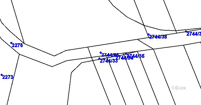 Parcela st. 2744/36 v KÚ Královec, Katastrální mapa