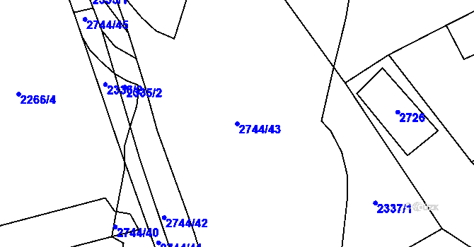 Parcela st. 2744/43 v KÚ Královec, Katastrální mapa