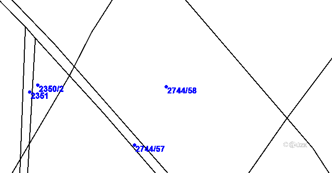Parcela st. 2744/58 v KÚ Královec, Katastrální mapa