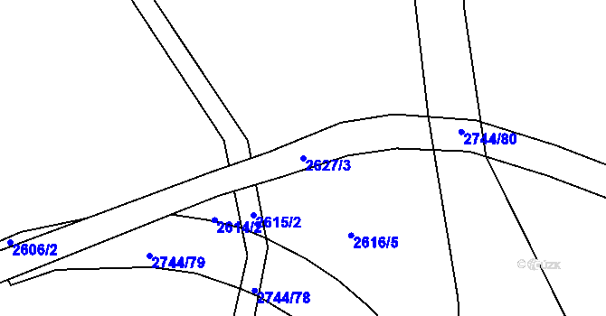 Parcela st. 2627/3 v KÚ Královec, Katastrální mapa