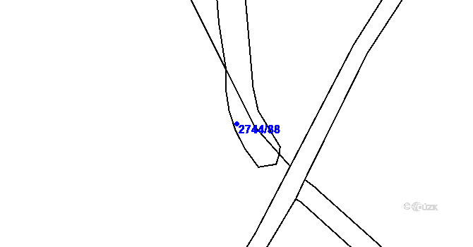 Parcela st. 2744/88 v KÚ Královec, Katastrální mapa