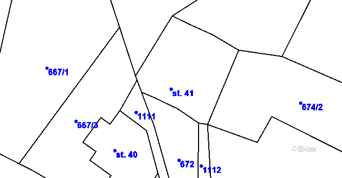 Parcela st. 41 v KÚ Křenov u Žacléře, Katastrální mapa