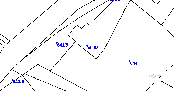 Parcela st. 63 v KÚ Křenov u Žacléře, Katastrální mapa