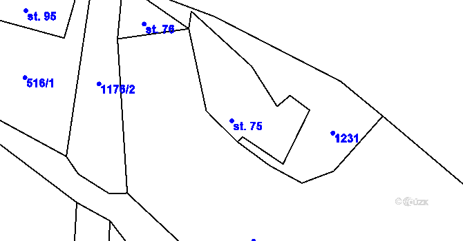 Parcela st. 75 v KÚ Křenov u Žacléře, Katastrální mapa