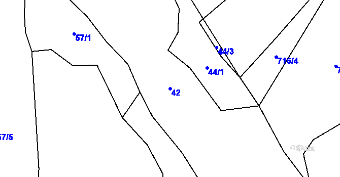 Parcela st. 42 v KÚ Křenov u Žacléře, Katastrální mapa
