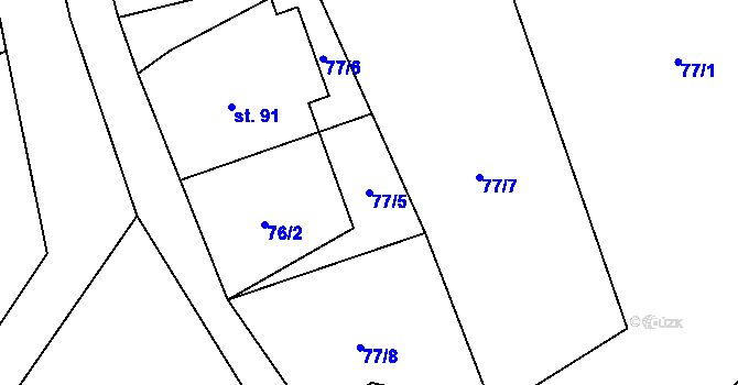 Parcela st. 77/5 v KÚ Křenov u Žacléře, Katastrální mapa