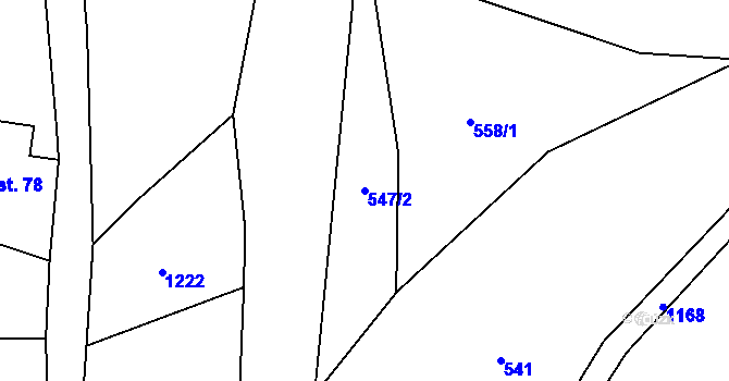 Parcela st. 547/2 v KÚ Křenov u Žacléře, Katastrální mapa