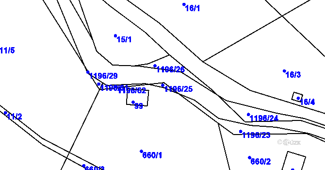 Parcela st. 1196/25 v KÚ Křenov u Žacléře, Katastrální mapa