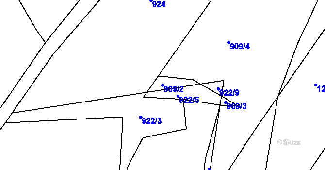 Parcela st. 909/2 v KÚ Křenov u Žacléře, Katastrální mapa