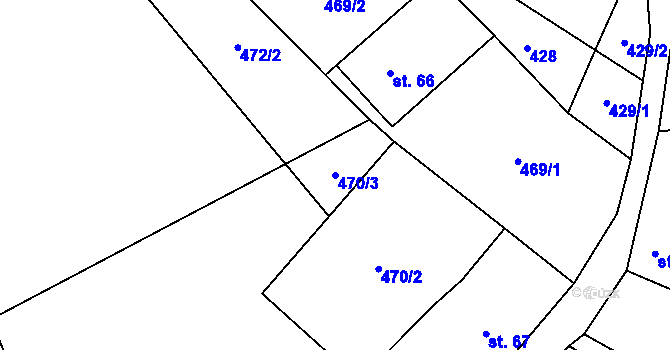 Parcela st. 470/3 v KÚ Křenov u Žacléře, Katastrální mapa