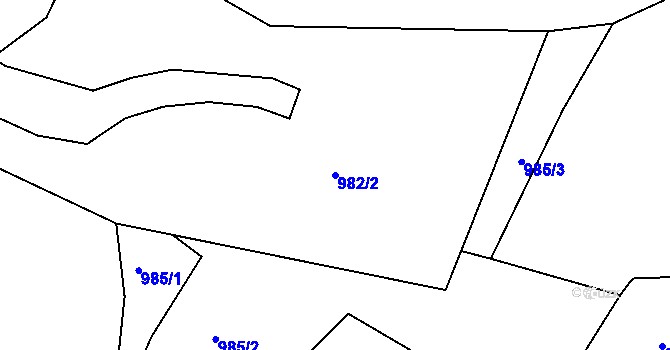 Parcela st. 982/2 v KÚ Křenov u Žacléře, Katastrální mapa