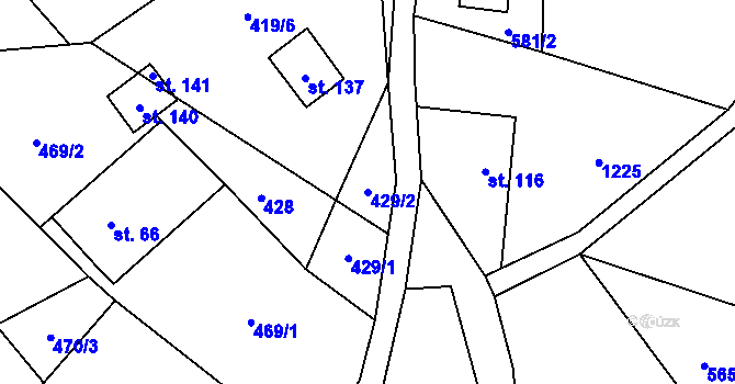Parcela st. 429/2 v KÚ Křenov u Žacléře, Katastrální mapa