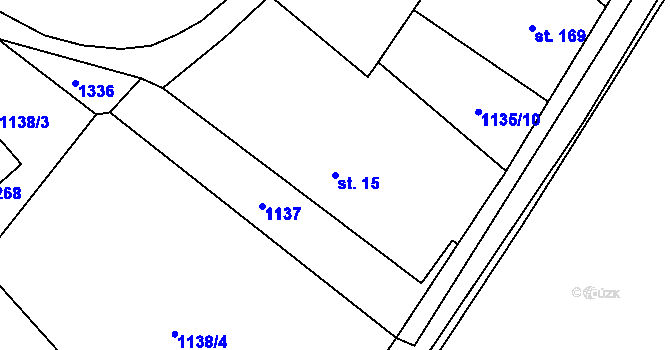 Parcela st. 15 v KÚ Lampertice, Katastrální mapa