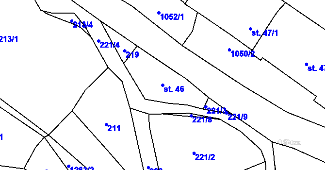 Parcela st. 46 v KÚ Lampertice, Katastrální mapa
