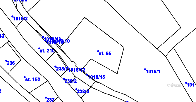 Parcela st. 65 v KÚ Lampertice, Katastrální mapa