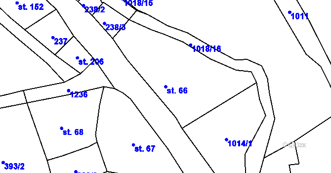 Parcela st. 66 v KÚ Lampertice, Katastrální mapa