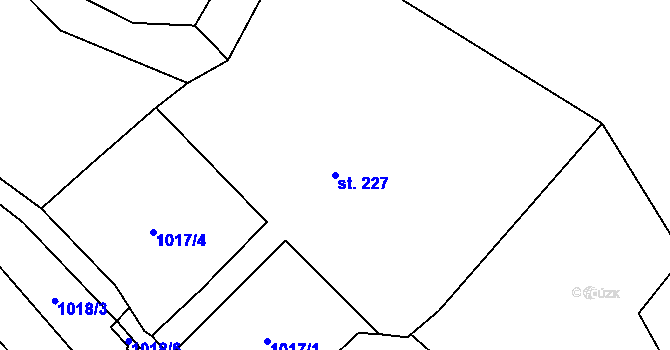 Parcela st. 227 v KÚ Lampertice, Katastrální mapa