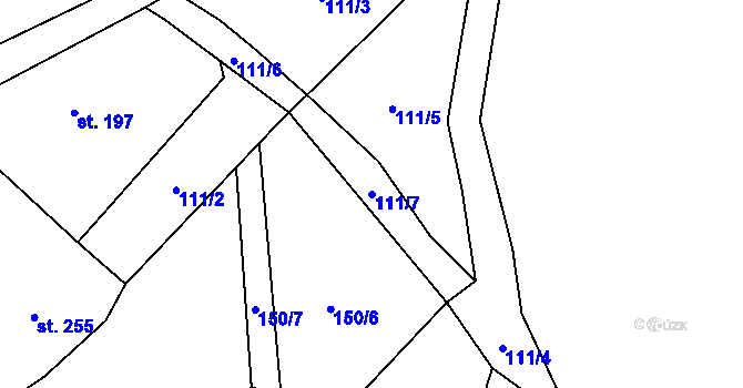 Parcela st. 111/7 v KÚ Lampertice, Katastrální mapa