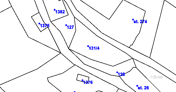 Parcela st. 131/4 v KÚ Lampertice, Katastrální mapa